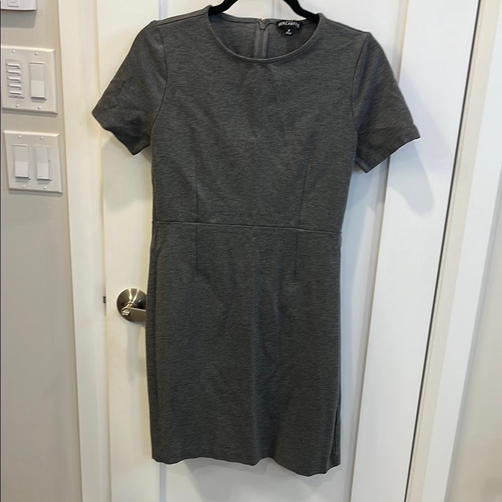 J. Crew Gray Sheath Dress Peter Pan Collar